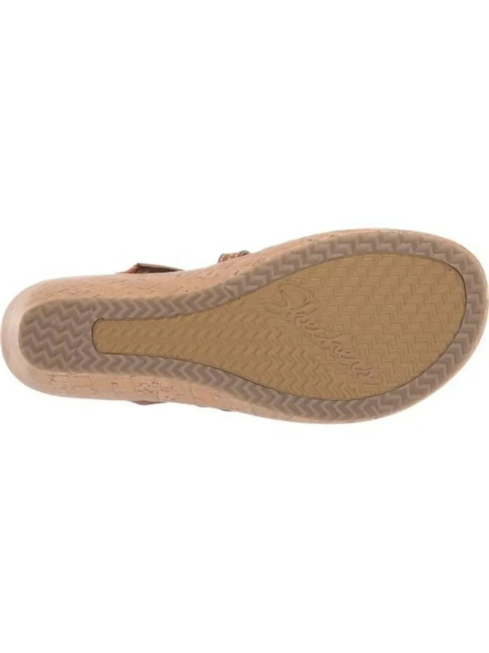 Skechers Wedge Sandals Women Beverlee Cork Platform Strappy Slide Thong